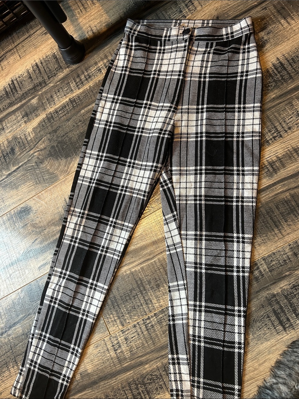 Free People Black & White Plaid Leggings